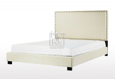 Elizabeth Fabric Bead Tufting Bed Frame Beige