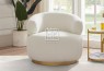Bellissimo Oro Swivel Boucle Fabric Chair White