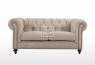 Chesterfield 2 Seater Fabric Sofa Natural Linen