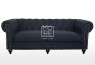 Chesterfield 3 Seater Fabric Sofa Black