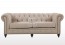 Chesterfield 3 Seater Fabric Sofa Natural Linen