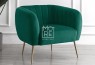 Monet Velvet Accent Chair Emerald