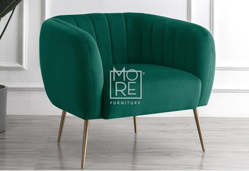 Monet Velvet Accent Chair Emerald