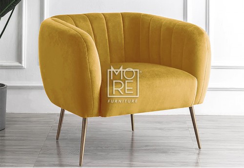 Monet Velvet Accent Chair Gold