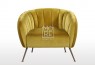 Monet Velvet Accent Chair Gold