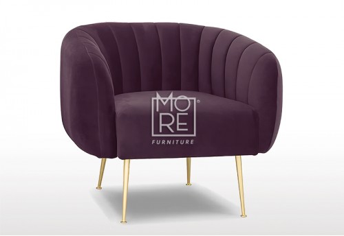 Monet Velvet Accent Chair Purple