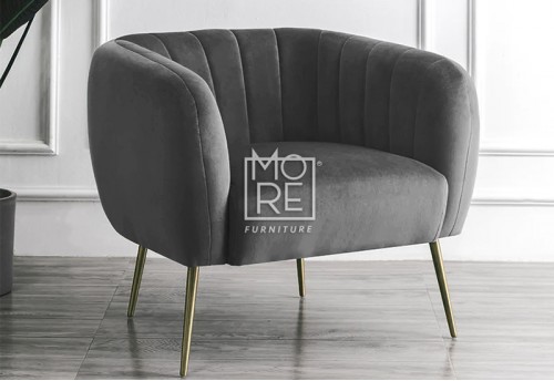 Monet Velvet Accent Chair Slate