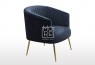 Perla Velvet Accent Chair Black with Gold Legs