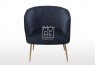 Perla Velvet Accent Chair Black with Gold Legs