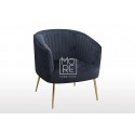 Perla Velvet Accent Chair Black with Gold Legs