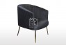 Perla Velvet Accent Chair Black with Gold Legs