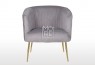 Perla Velvet Accent Chair Dolphin with Gold Legs