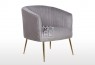 Perla Velvet Accent Chair Dolphin with Gold Legs