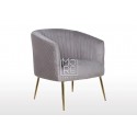 Perla Velvet Accent Chair Dolphin with Gold Legs