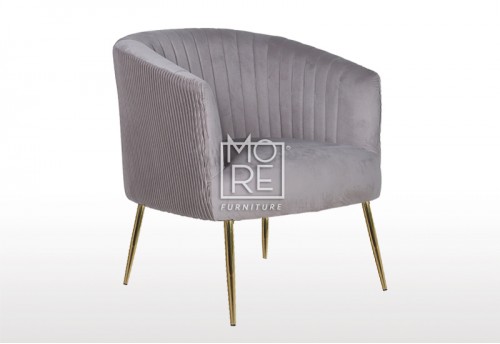 Perla Velvet Accent Chair Dolphin with Gold Legs