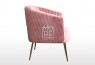 Perla Velvet Accent Chair Dusk with Gold Legs