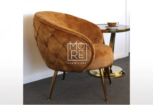 York Deluxe Velvet Accent Chair Gold