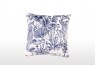 Toile Velvet Arm Chair Blue Print