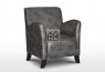 Theodore Faux Leather Arm Chair Dark Grey Vintage