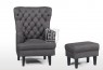 Louis Fabric Accent Chair Black