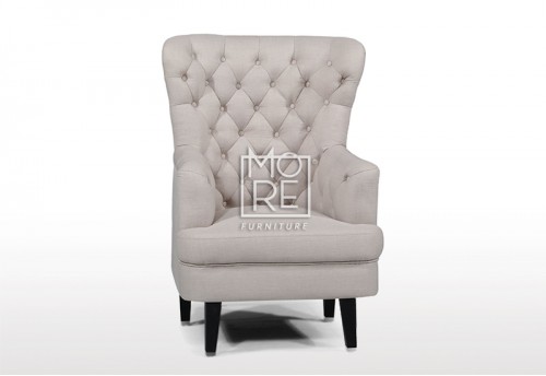Louis Fabric Accent Chair Linen