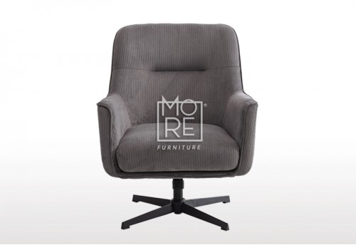 Wentworth Cords Fabric Swivel Chair Grey