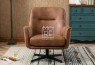 Wentworth Faux Leather Swivel Chair Tan