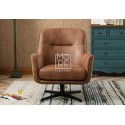 Wentworth Faux Leather Swivel Chair Tan