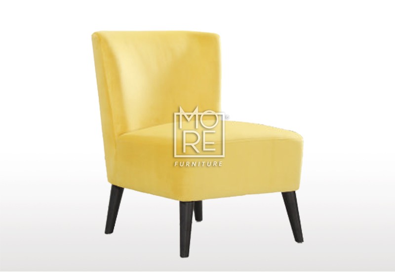 Living Chairs Everley Velvet Accent Chair Gold With Wooden Legs   Everley Velvet Accent Chair Gold 