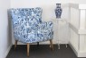 East Hampton Velvet Accent Chair Chestnut Blue
