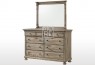 Boston Cedar Hardwood Dresser Provincial Grey with Mirror
