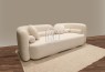 Odette Designer 3 Seater Linen Fabric 2.2m Sofa Beige