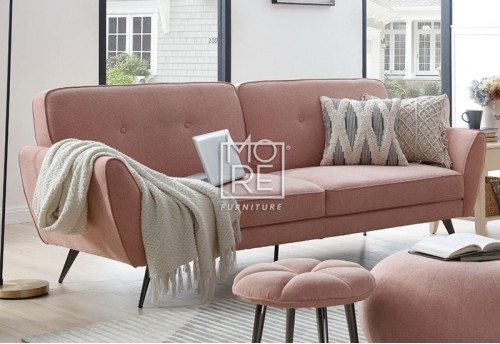 Elaine Fabric 3 Seater Sofa Bed Pink