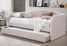 Charlotte Velvet Day Bed with Trundle Light Pink