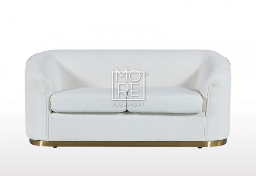 Bellissimo Oro Boucle Fabric 2 Seater Sofa White