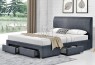 Lucas Fabric Bed Frame Dark Grey with 4 Drawers