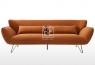 Amber Tan Fabric 3 Seater Sofa Orange