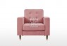Fiona Velvet 1 Seater Sofa Pink