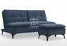 Susan Fabric 3 Seater Sofa Bed with Ottoman Blue