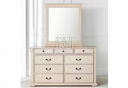 Long Island Rubber Wood Dresser with Mirror