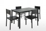 Leichhardt 1.4m Table with 4 Chairs Black