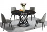 Newton 5Pce Black Sintered Stone Dining Suite with Black Leg