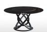 MM Newton Black Sintered Stone 1.5m Round Dining Table with Black Leg