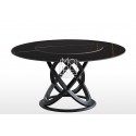 MM Newton Black Sintered Stone 1.5m Round Dining Table with Black Leg