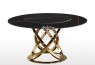 MM Newton Black Sintered Stone 1.5m Round Dining Table with Golden Leg