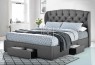 Henry Fabric Bed Frame Dark Grey with 3 Drawers