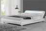 Thomas PU Leather Bed Frame White with LED Light