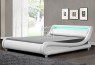 Thomas PU Leather Bed Frame White with LED Light