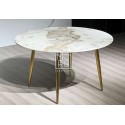 MM Pandora Sintered Stone 1.1m Round Dining Table with Gold Legs