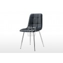 Fiore Faux Leather Black Dining Chair with Chrome Legs